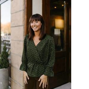 NWT Oat New York ELASTIC WRAP TOP in GREEN